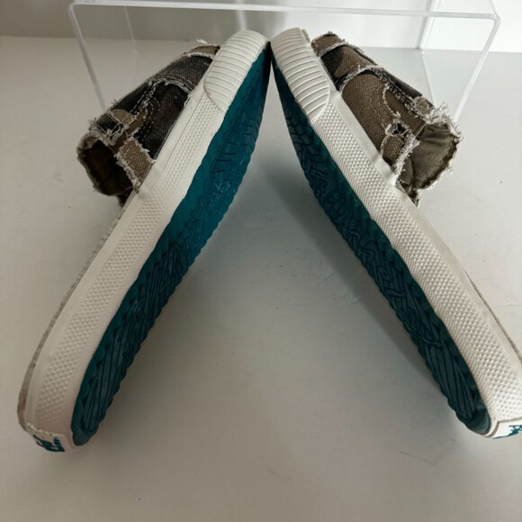 Blowfish Malibu Superfoam Soak Camo Canvas Green Tan Size 7.5 Slides Slip-on - Picture 8 of 9